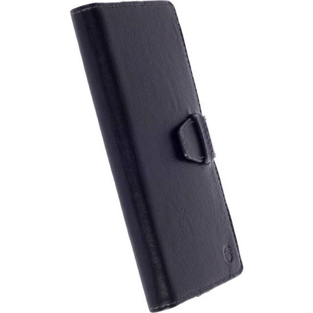 Krusell Sigtuna FolioWallet Universal Læder Flip Cover - Sort (Maks. Mobil: 155 x 75 x 10 mm)