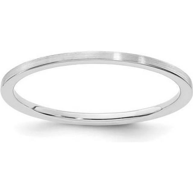14K White Gold 1.2 mm Flat Satin Stackable Band - Size 4
