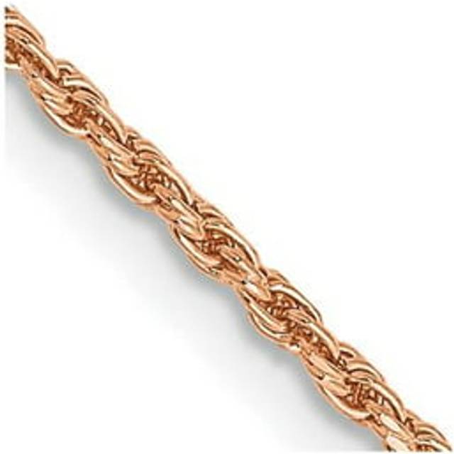 14k rose gold 1.5mm solid diamond cut rope chain w/ lobster clasp 16" - 30"