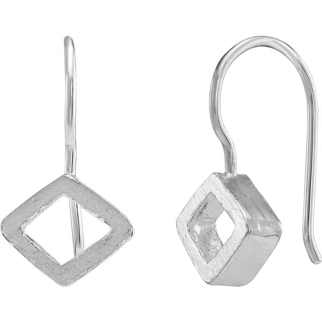 Silpada ' Fair And Square ' Drop Earrings in Sterling Silver - White