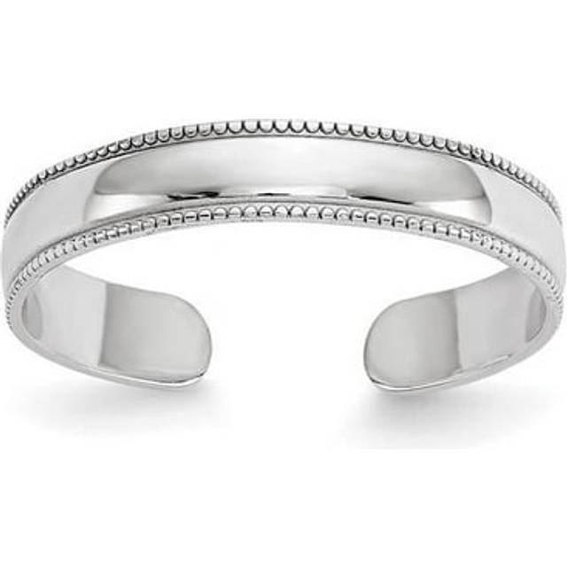 14K White Gold Milgrain Adjustable Toe Ring
