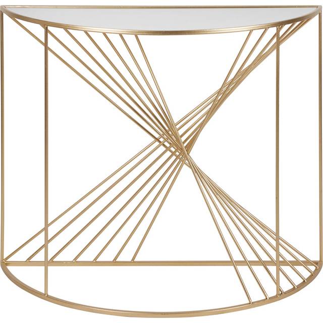 Liberty Glass and Gold Half Moon Console Table