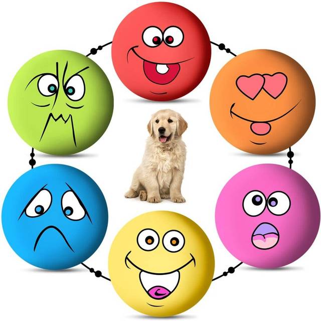 6PCS Dog Squeaky Toys Latex Soft Dog Toys Rubber Squeaky Chewing Toy Fetch Play Balls (Dog Squeaky Toys)