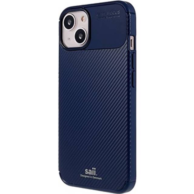 Saii Kolfiber iPhone 13 Mini TPU Skal - Blå