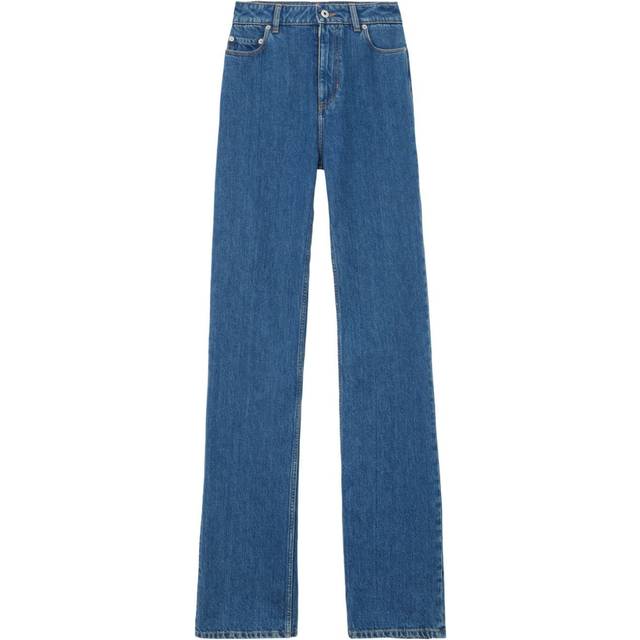 Burberry - high-waisted straight-leg cotton jeans - women - Cotton - 27 - Blue