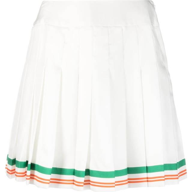 Casablanca - high-waisted A-line skirt - women - Silk - 36 - White