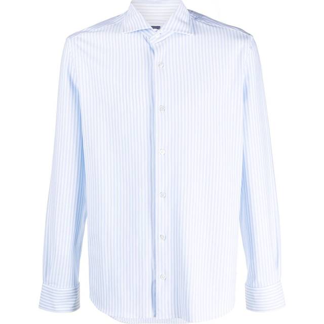 Fedeli - long-sleeve buttoned shirt - men - Cotton/Spandex/Elastane/Nylon - 44 - Blue