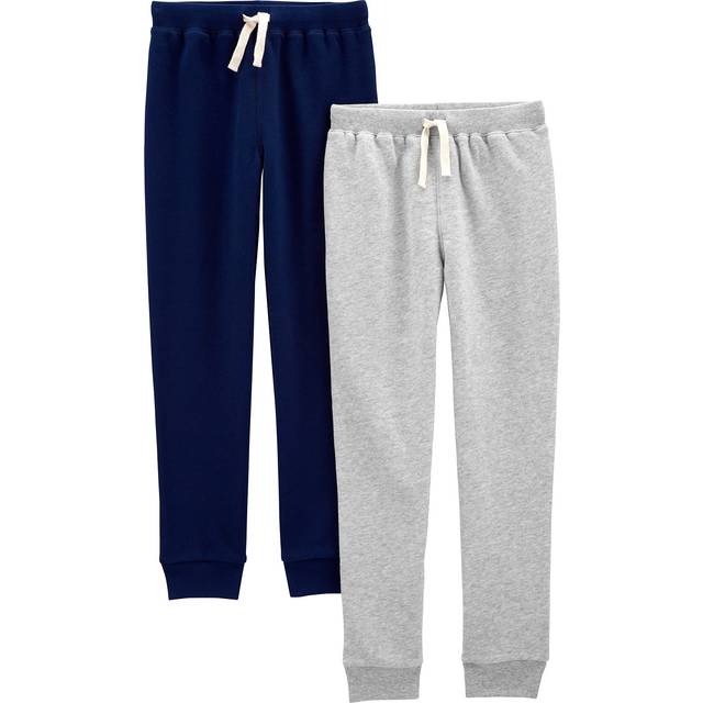Simple Joys by Carter's Boys' 2-Pack Pull on Fleece Pants  Grey Heather/Navy  12 Months