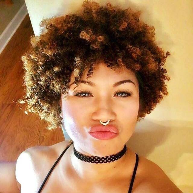 SiYi 70s Afro wigs for black womens short Brown curly shaggy hair Synt