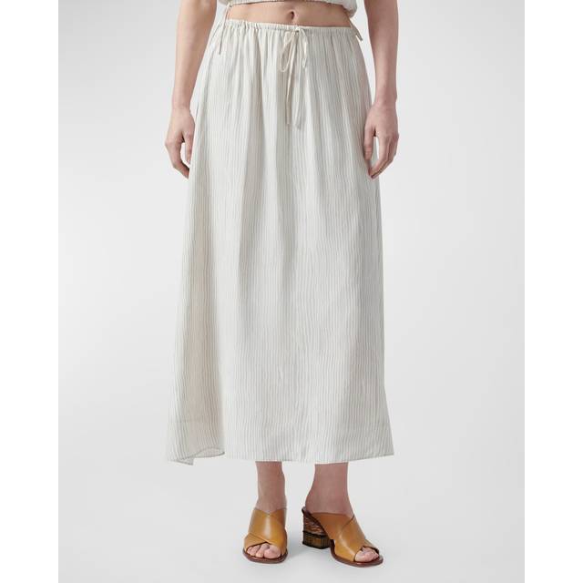 ATM Anthony Thomas Melillo Drawstring Silk Maxi Skirt