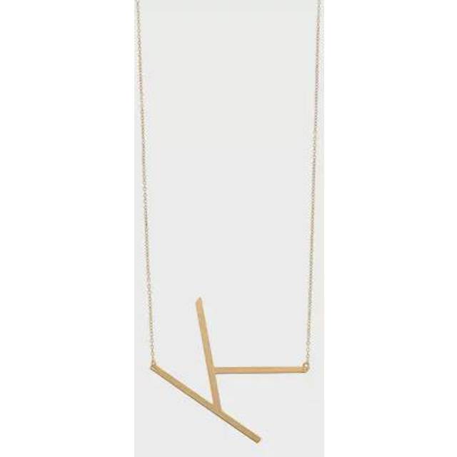 14K Italian Gold Oversized Initial Necklace (A-Z)
