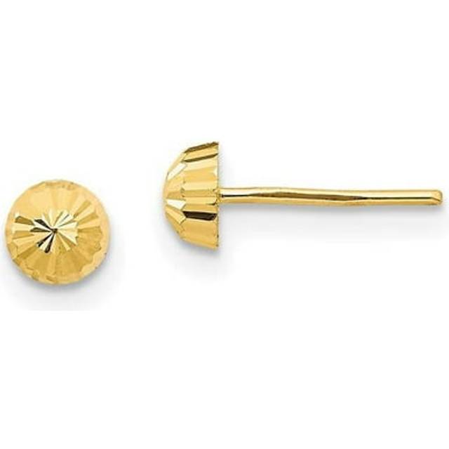 14K Yellow Gold Madi K Diamond-Cut 4 mm Half-Ball Post Earrings