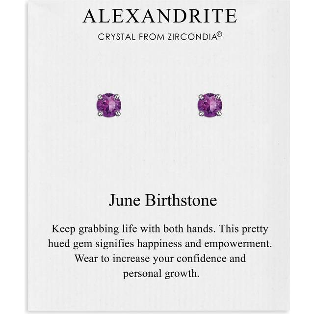 June (alexandrite) birthstone earrings created with zircondia® crystals
