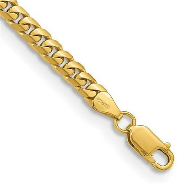 Quality Gold DCU160-7 14K Yellow Gold 5 mm Solid Miami Cuban Chain 7 in. Bracelet