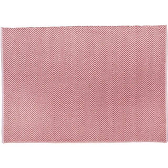 Hug Rug Coral Pink Woven Herringbone Rug 80 x 150cm