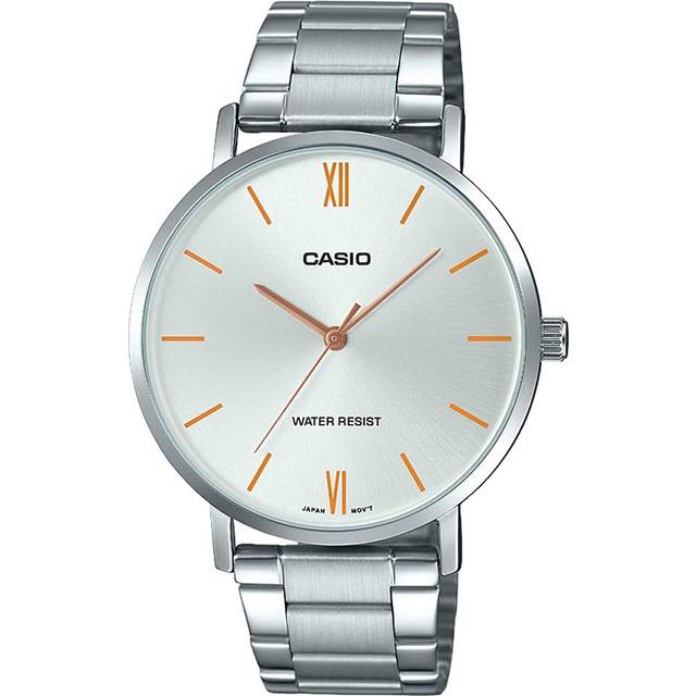 Casio Mtp-vt01d-7b Analog Silver Stainless Steel Roman Quartz Men's Casual Watch