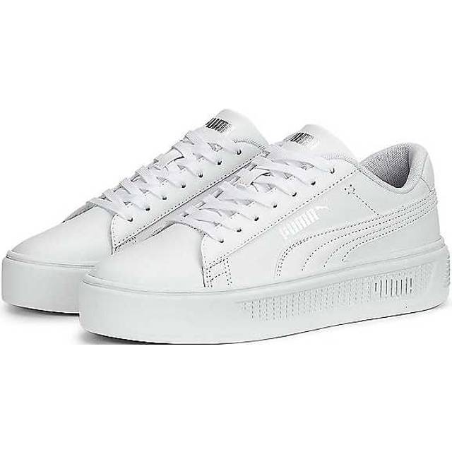 Puma  Smash Platform v3 White Silver Women Sneakers 390758-01 39