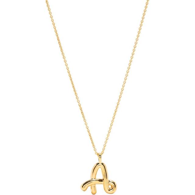 Missoma - Curly Molten initial pendant necklace - women - 18kt Gold Plated Silver - One Size