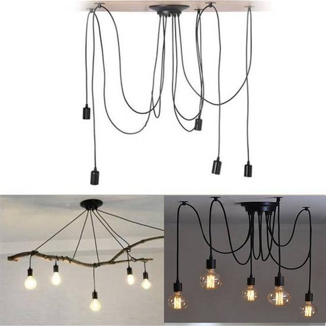 (5 Heads a set) Spider Chandelier Pendant Light Retro Ceiling Lamp E27 Hanging Lights