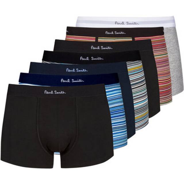 Paul Smith Seven-Pack Multicolor 'Signature Stripe' And Plain Boxers - 1A Multicolour - XXL