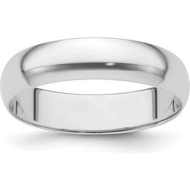 Platinum unisex featherweight standard fit 5mm half round wedding band sz 4 - 12