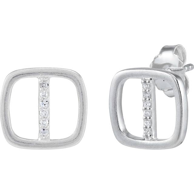 Silpada 'White Lights' Diamond Stud Earrings In Sterling Silver