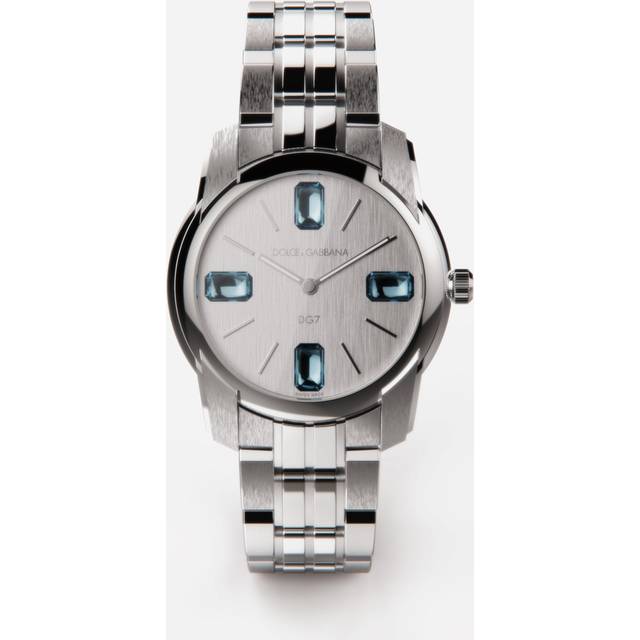 Dolce & Gabbana Dg7gems Steel Watch With Light Blue Topazes - Man Watches Steel Onesize