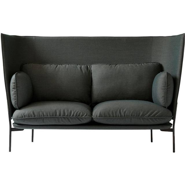 &Tradition - Cloud LN6 Sofa with High Back - grün/Kvadrat Fiord 971/BxHxT 180x115x90cm/Füße schwarz - green (115.0 x 90.0 x 180.0cm)
