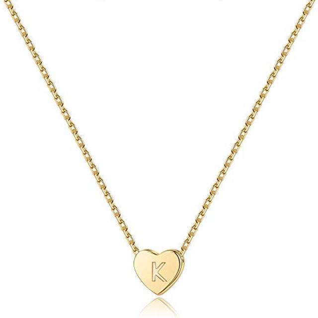 M MOOHAM Initial K Heart Necklace for Teen Girls  Heart Initial Necklace for Teen Girl Gifts Initial Necklace for Little Girls Jewelry Tiny Heart Neck