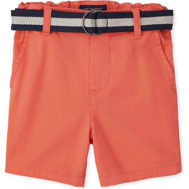 The Children's Place Baby and Toddler Boys Belted Chino Shorts  Blood