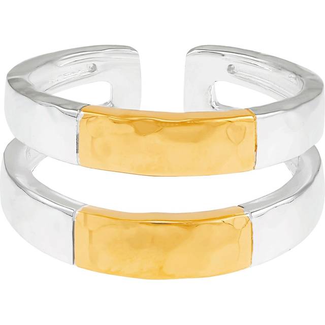 Silpada 'Twin Bridges' Ring in 14K Gold-Plated Sterling Silver - Two-Tone