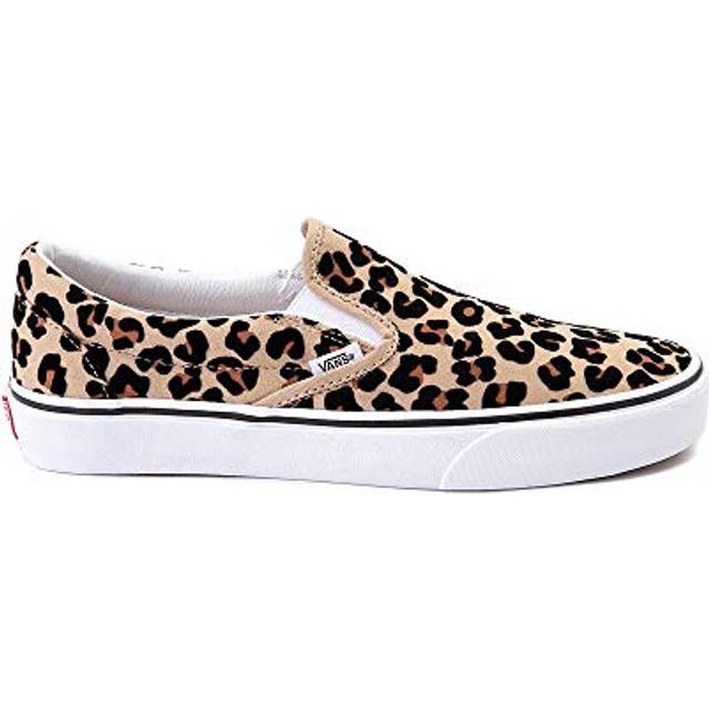 Vans Classic Slip-On Leopard Trainers in Tan
