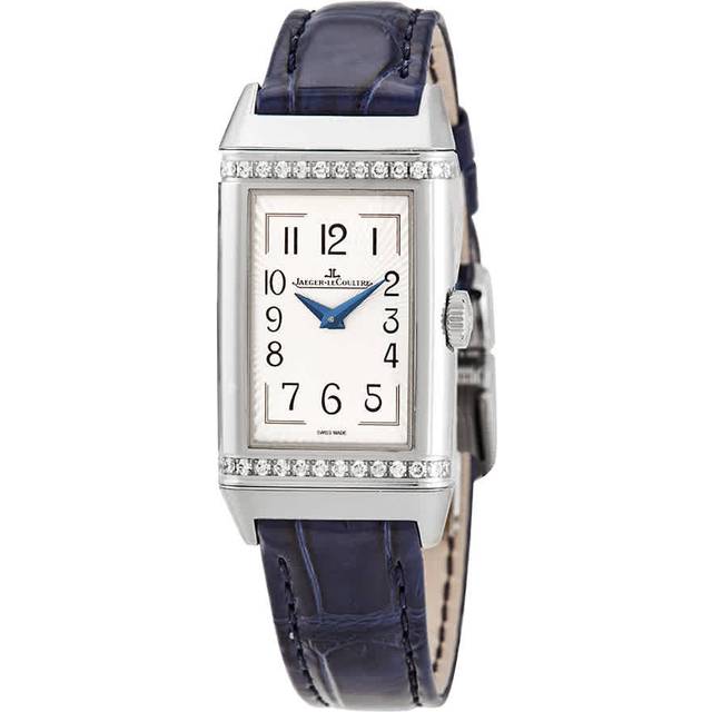Jaeger-LeCoultre Reverso One Women's Diamond & Blue Alligator Leather Strap Watch