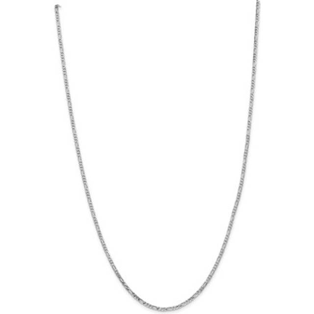 Quality Gold WFIG060-16 14K White Gold 2.25 mm Flat 16 in. Figaro Chain