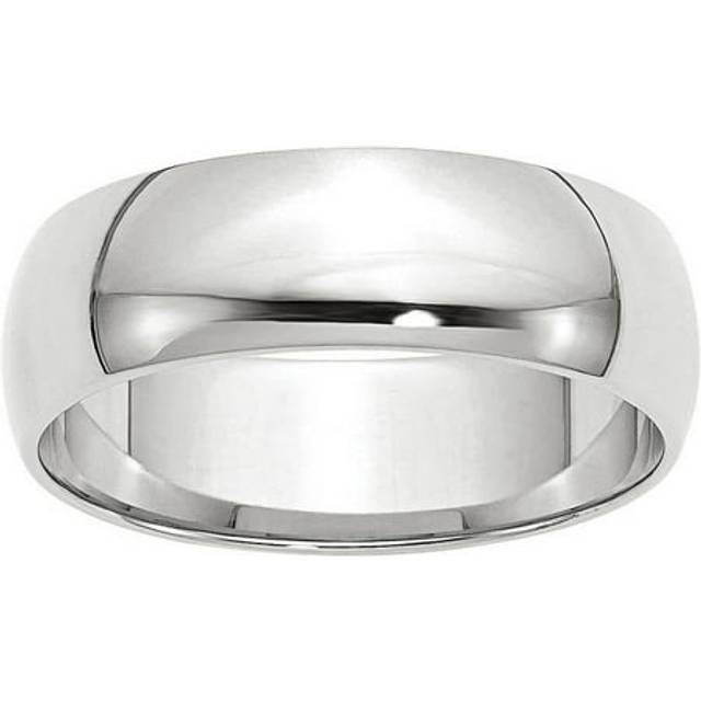 Quality Gold 1WHRL060-9 10K White Gold 6 mm LTW Half-Round Band - Size 9