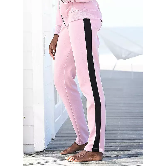 Bench. Loungewear Straight Leg Stripe Sweatpants - Light Pink