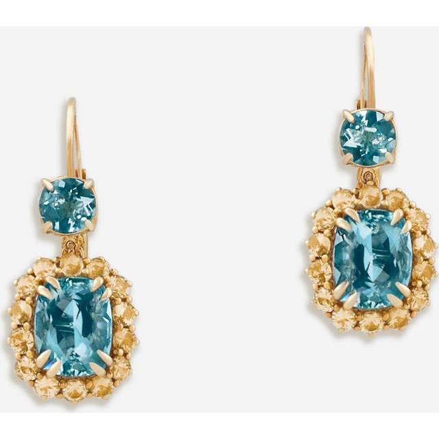 Dolce & Gabbana Herritage Earrings In Yellow Gold With Aquamarines And Yellow Sapphires - Woman Necklaces Gold Onesize