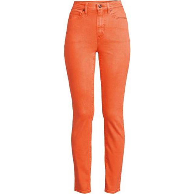 Petite Slim Leg Ankle Jeans, High Waisted - Orange - 14-16