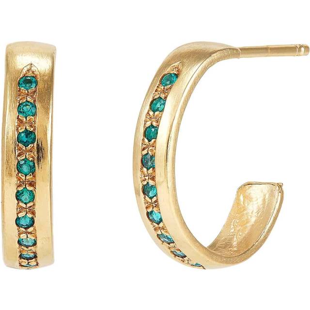 Silpada 'Bold of the Forest' Lab Created Emerald Earrings in Gold-Plated Silver - Green