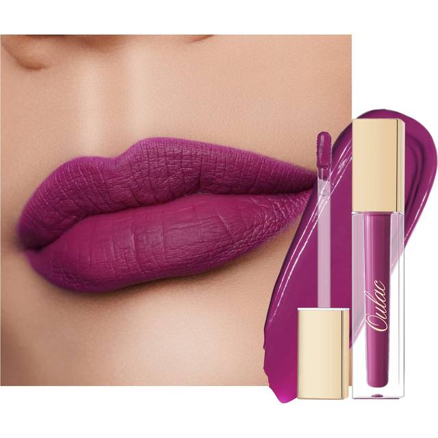 Oulac Matte Liquid Purple Lipstick for Women  Dark Violet Long Lasting Lipstick  Waterproof Lip Stain  No Transfer  Creamy High Pigmented Fo
