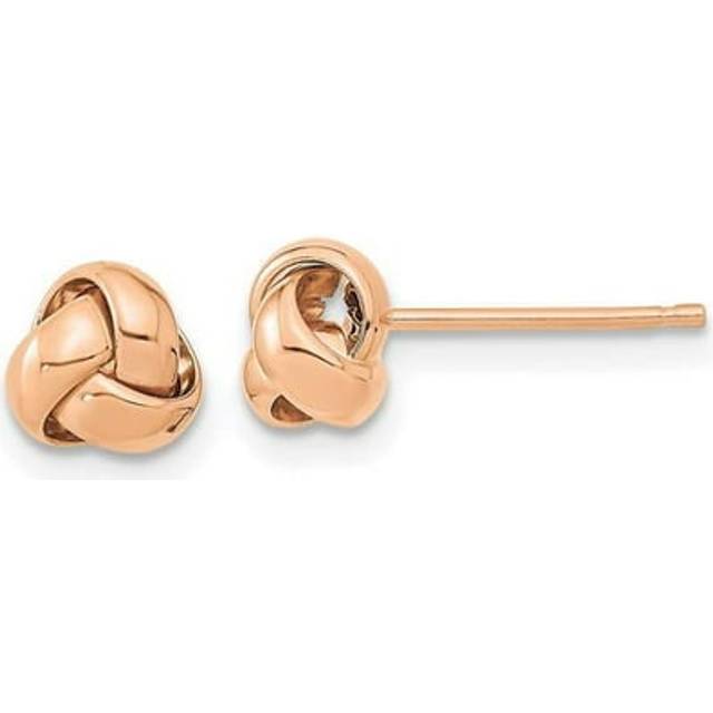 14K Rose Gold Polished Love Knot Post Earrings