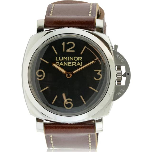 Panerai - Luminor 1950 Hand-Wound 47mm Stainless Steel and Leather Watch, Ref. No. PAM00372 - Men - Black