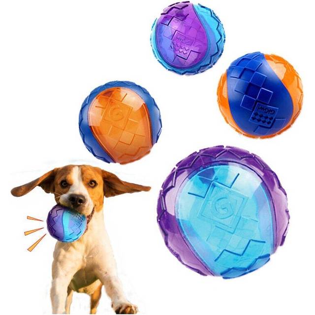 (S) Dog Chew Toy Ball Interactive Dog Training Inflatable Grind Teeth Ball For Home Outdoor Games