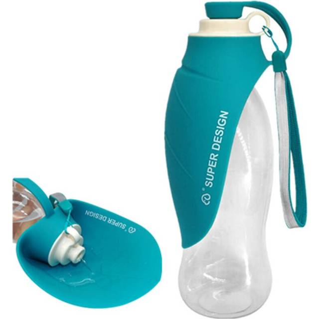 (Green) Dog Water Bottle Expandable Silicone Travel Dog Bottles Bowl For Puppy Cat