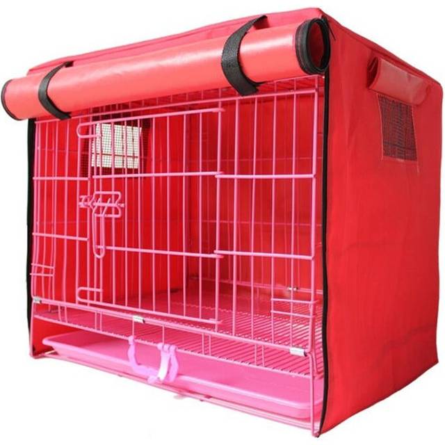 (Red, M) Pet Bed Dog Kennel Anti-Mosquito Flying Insects Net Tent Cover Indoor/Outdoor