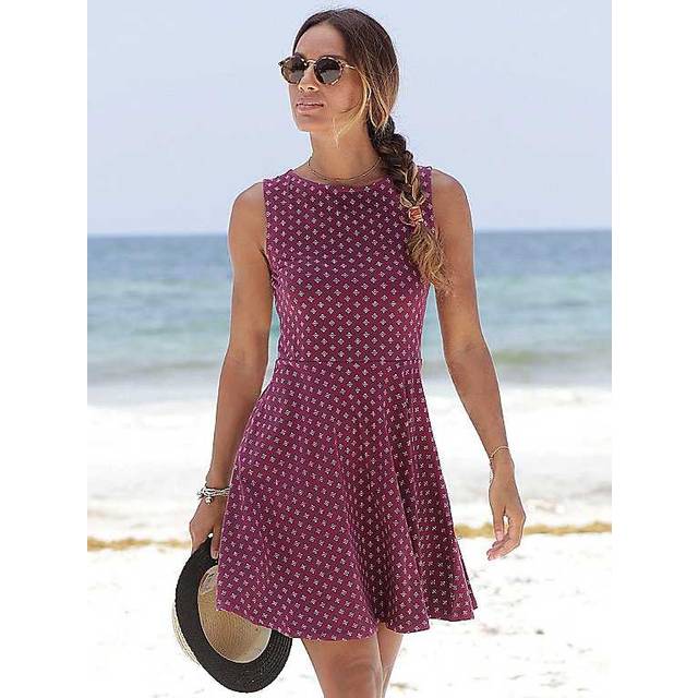 beachtime Print Dress - Burgundy Print