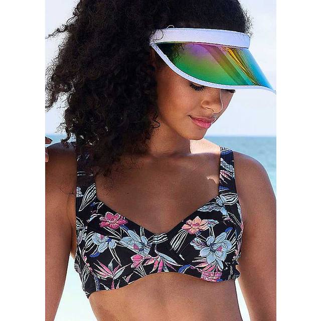 KangaROOS Underwired Floral Print Bikini Top - Black Floral