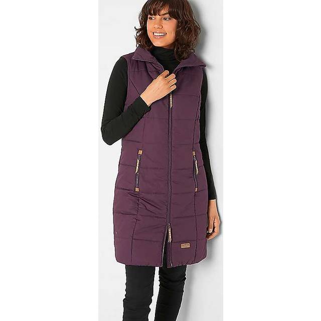 bonprix Padded Longline Gilet - Mulberry