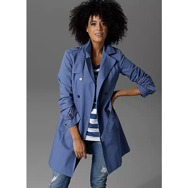 Aniston Classic Trench Coat - Blue