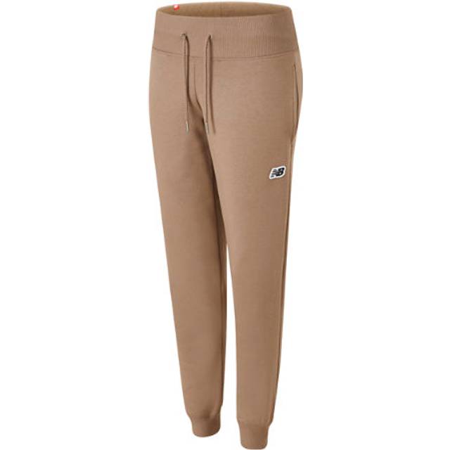 New Balance Women's NB Small Logo Pants in Brown Cotton, size X-Small - XS